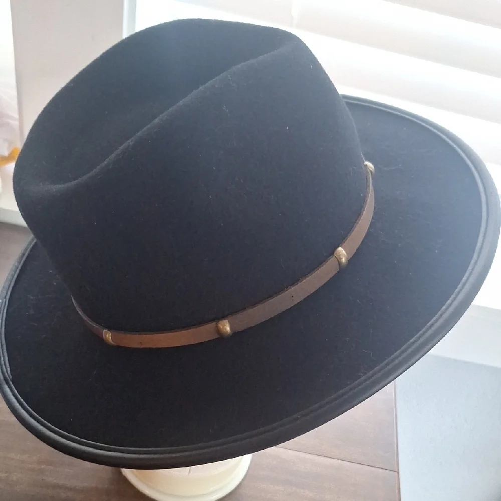 Scala Wool Felt Outback Hat Leather Band Fedora Western Style